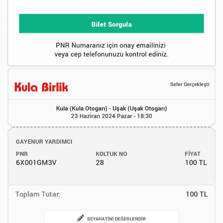 O Bilette Kula Birlik Mağduriyetim.