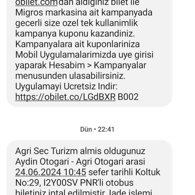 Obilet Bilet İptal İadesi