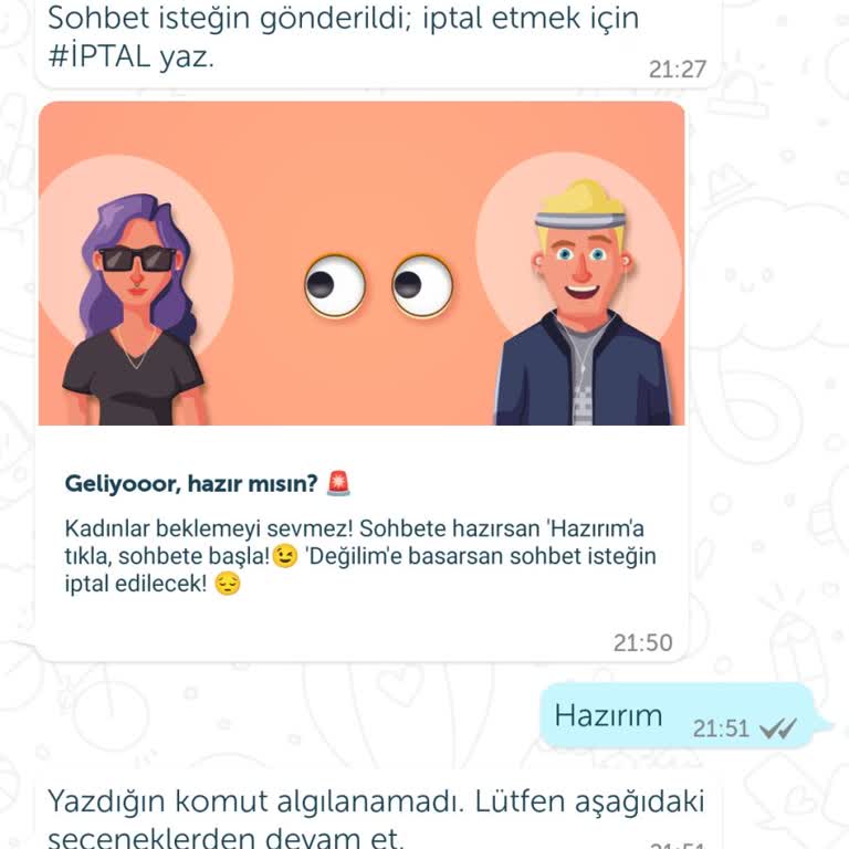 BiP Bir Sohbette Üyeliğim Var Eşleşemiyorum.