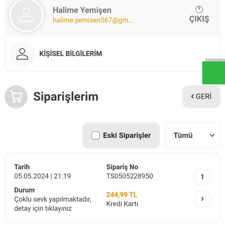 Evvahe Doğal Evvahe Para İademi Yapmıyor