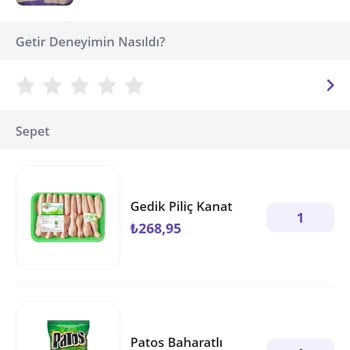 Getir Büyük Ve Normal Getir Uygulamasından Verdiğim Siparişler