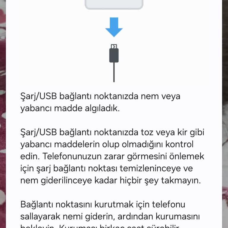 Samsung Telefon Nem Veya Yabancı Madde Algılaması