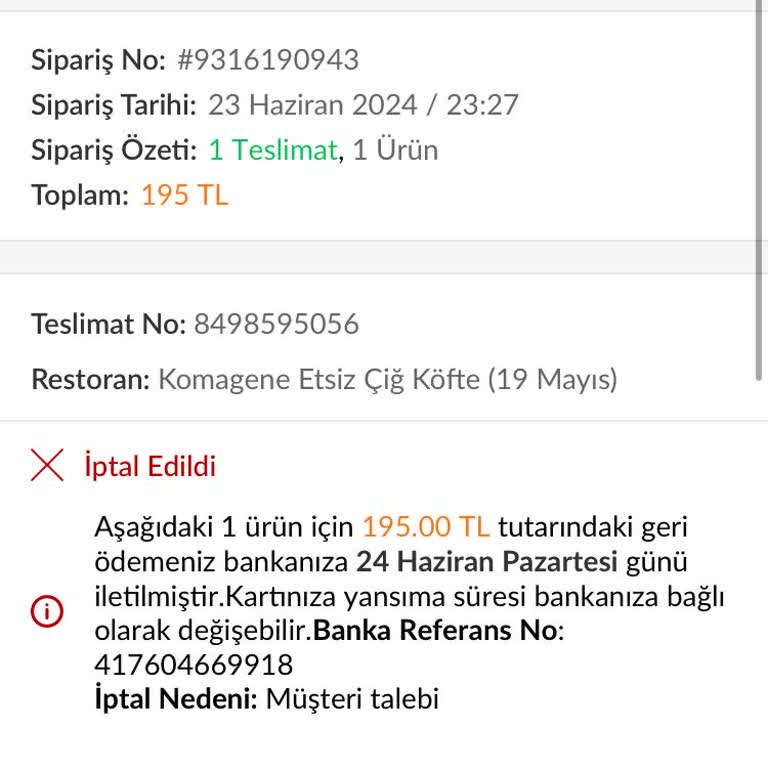 Trendyol GO Bu Kaçıncı Siparişim Yine Gelmedi