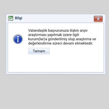 Nüfus ve Vatandaşlık İşleri Vatandaşlık Başvuru Sorgulama
