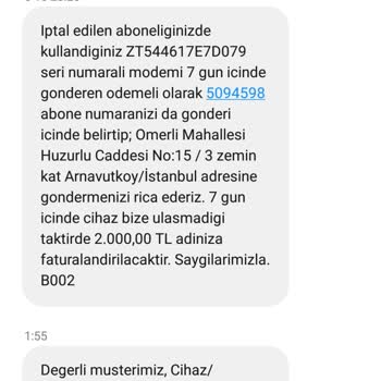Millenicom Modem İadesi Edildi Tarafıma Fatura Çıktı