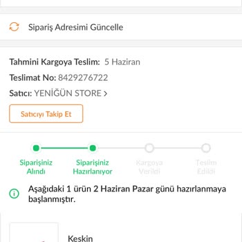 Trendyol Siparişim 1 Aydır Kargolanmıyor