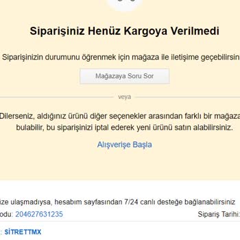 N11'de Sipariş Gönderilmemesi
