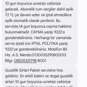 Türk Telekom 9222 Abonelik Şikayeti