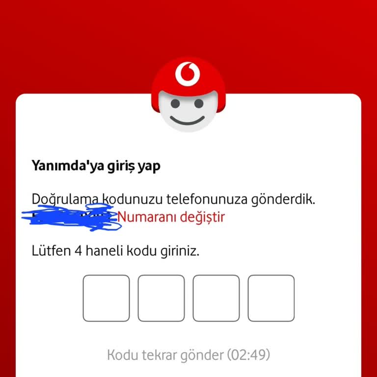 Vodafone Yanımda Doğrulama Kodu Gelmiyor