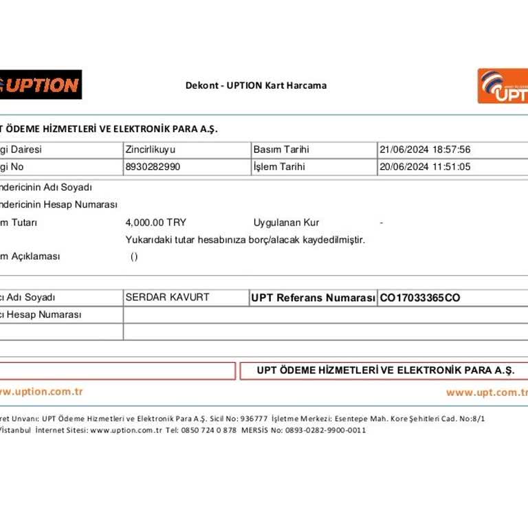 UPTION Antalya Otogarında ATM İşlem Sorunu Ve Para İadesi Problemi