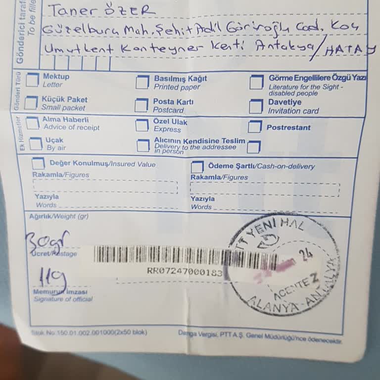 PTT Kargo İadeli Taahhütlü Önemli Evrak Halen Daha İl İçi Aktarmada