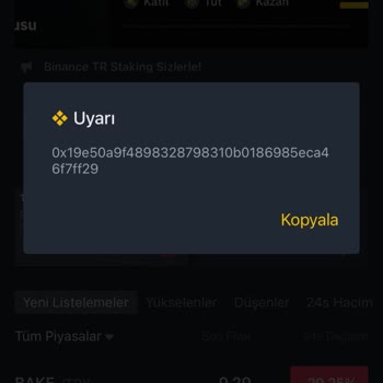 Binance Transfer Hatası Alıyorum