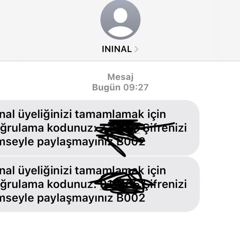 İninal Kartta Hesabım Yok Fakat Bana Kod Gönderimi Yapılıyor