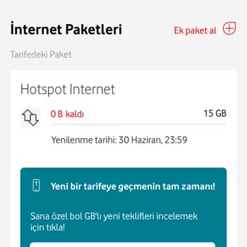 Vodafone Sınırsız İnternetim Varken Bana 315₺'lik Ek Paket Sattı!