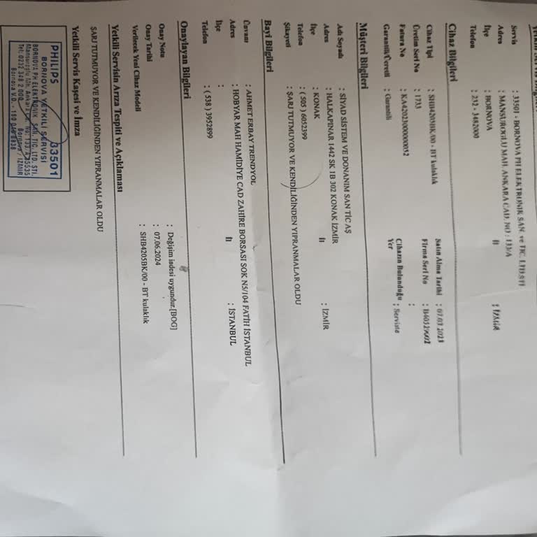 PHILIPS Cep Telefonu Philips Servis Ürün Arkasında Durmama