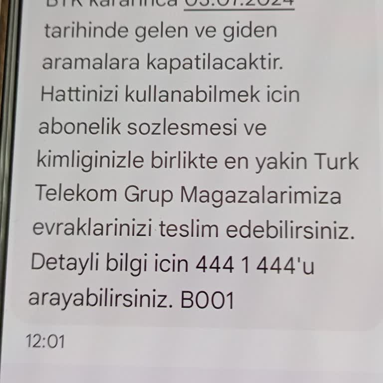 Türk Telekom Mobil Hattın Dış Aramalara Kapatılması