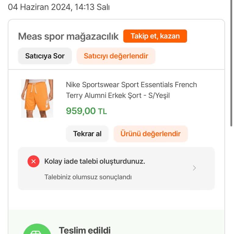 Hepsiburada İade Talep Red