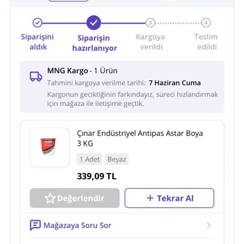 Beksu Boya Kimya Kargoya Verilmiyor Siparişimiz