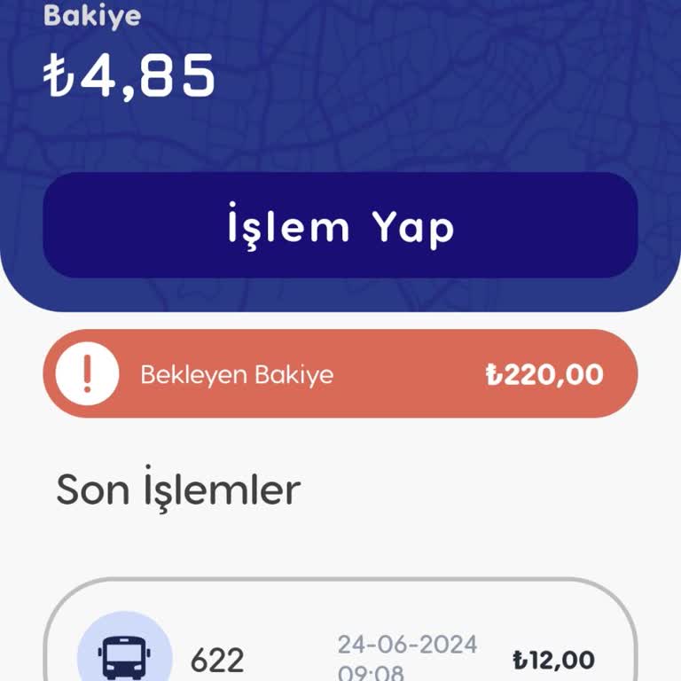 BURULAŞ Bursakart Bekleyen Bakiye