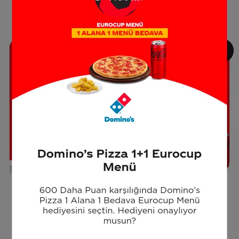 Domino's 1+1 Eurocup Menü Kampanyası