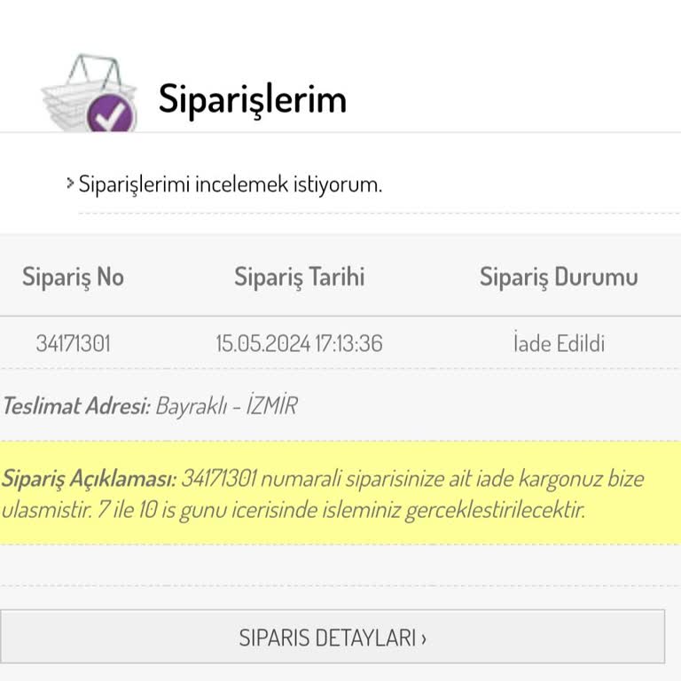 Sefamerve Para İadesi Yapılmadı
