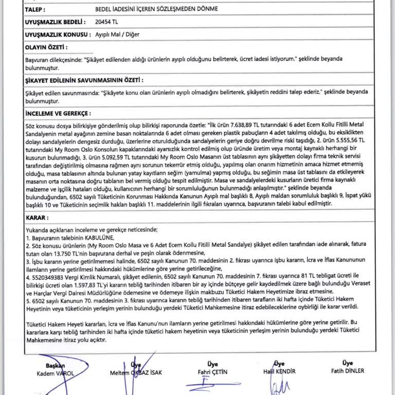 Evname Tüketici Hakem Heyeti Kararına Uymuyor!