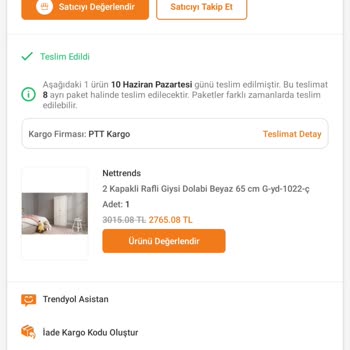 Trendyol Eksik Gönderilen Parçaların Tedarik Edilmemesi