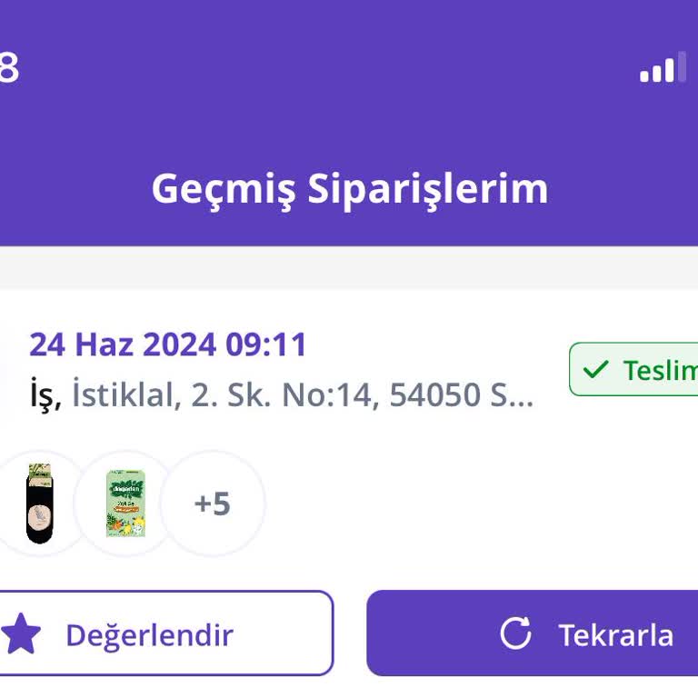 Getir Siparişim Teslim Edilmedi.