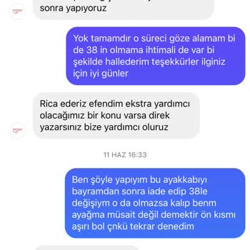 Ayakkabı Sevdası Ürün Değişim Ve İade Sorunu Hakkında Yardım Talebi
