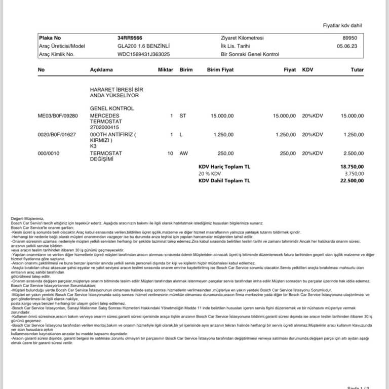 Bosch Car Service Otomotiv Servis Şikayeti