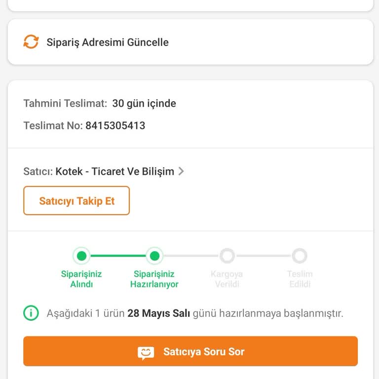 Trendyol Sipariş Suresi Dolan Siparişimi Yollamadı