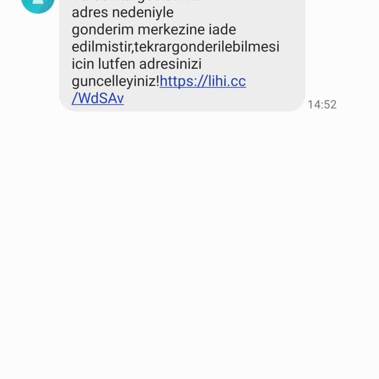 E-ticaret Marka Taklidiyle Dolandırıcılık Yurtiçi Kargo Mesajı Yanlış Bilgi