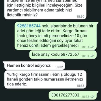 Avva Giyim İade Edilen Ürün İçin Geciken Para İadesi Ve Müşteri Hizmetleri Sorunu