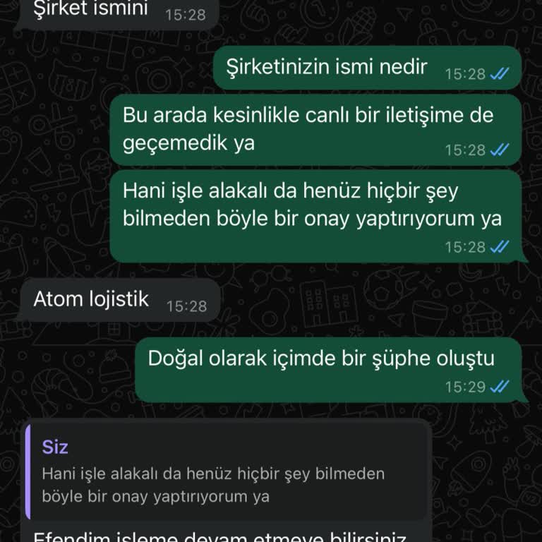Atom Lojistik Kişisel Bilgilerimin İzinsiz Kullanımı Hakkında Şikayet