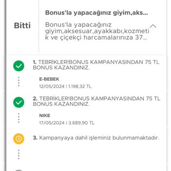 Garanti Bankası Bonusumu Sildi