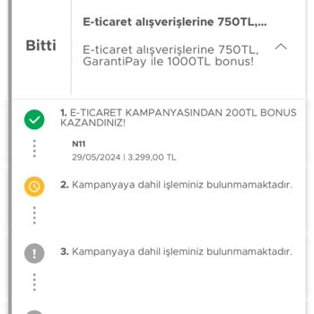 Garanti Bankası Bonusumu Sildi