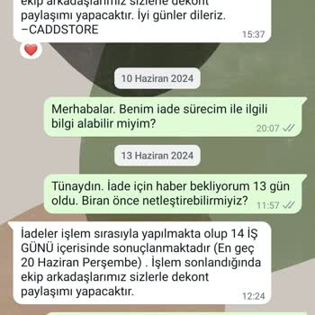 Caddstore İade Sonrası Ücreti Geri Ödemiyor