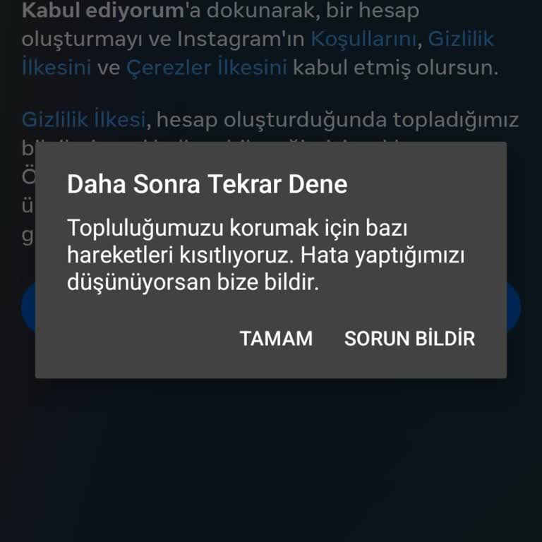 Instagram Hesabı Açamıyorum!