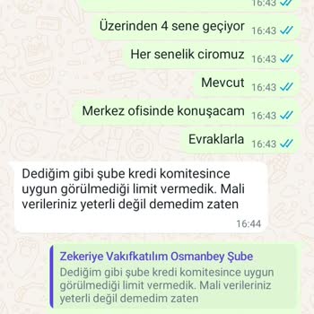 Vakıf Katılım Bankası Vakıf Katılım Genel Merkez Ve Osmanbey Şubesi, Zekeriye Banka Elemanı