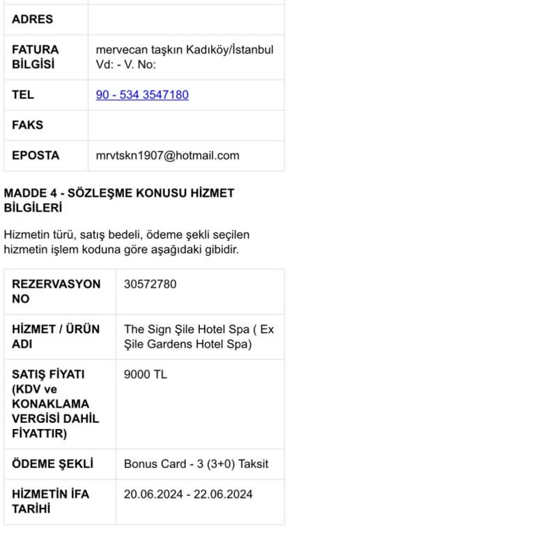 The Sign Sile Hotel & Spa The Sign Otel Memnuniyetsizliği