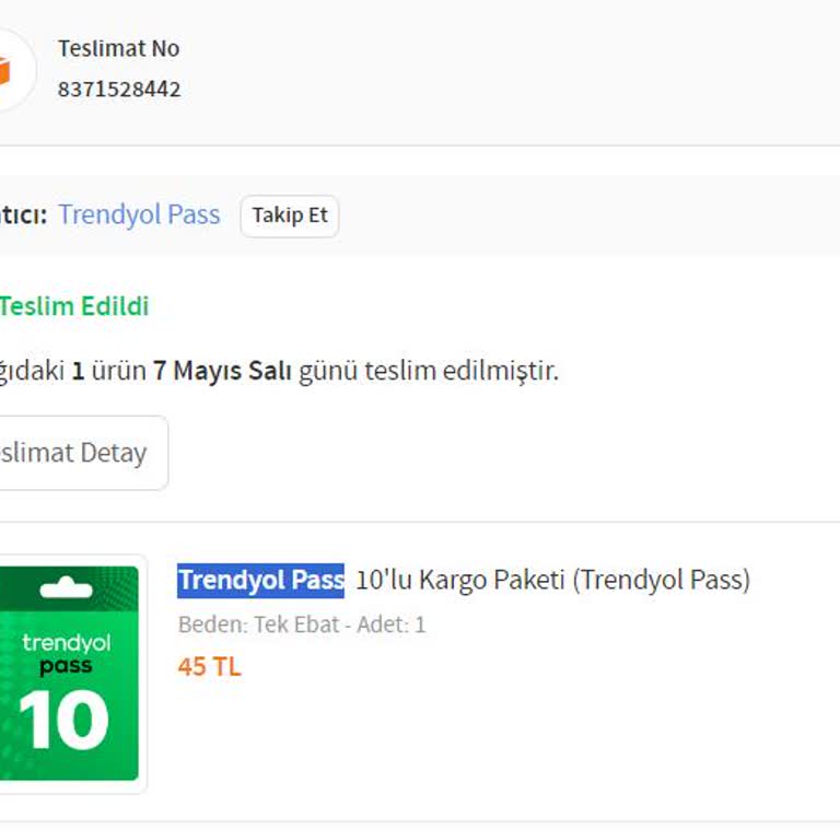 Trendyol.com Benden Habersiz Trendyol Pass Paketi Satın Almış