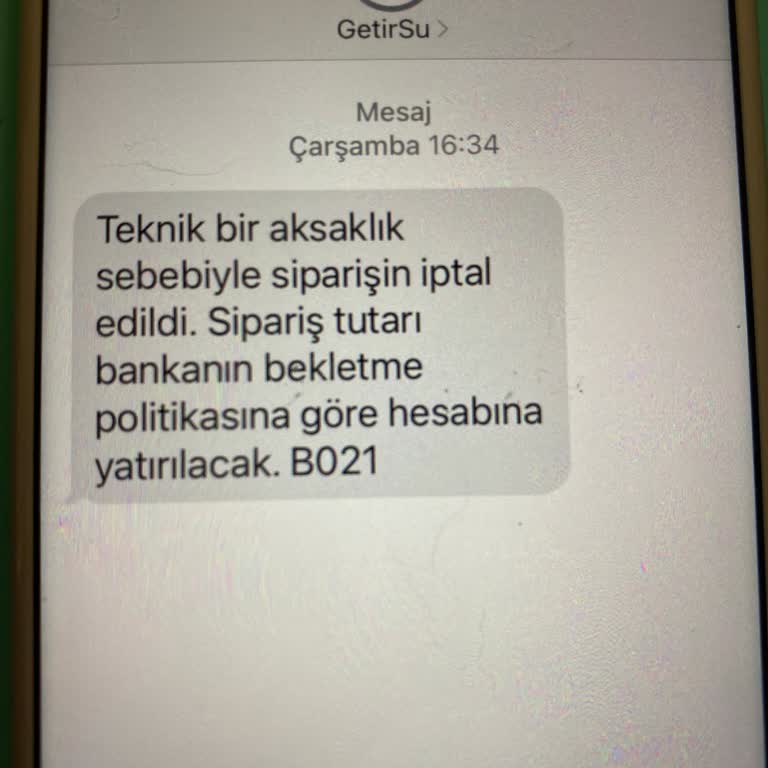 Getir Abant Şubesi Geri Ödeme Yapılmaması