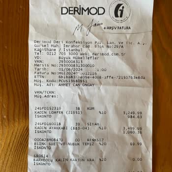 Derimod Ürününün Arkasında Durmuyor!