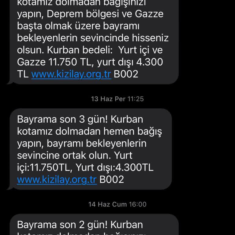 Türk Kızılay 'ın Sonu Gelmeyen Mesajları