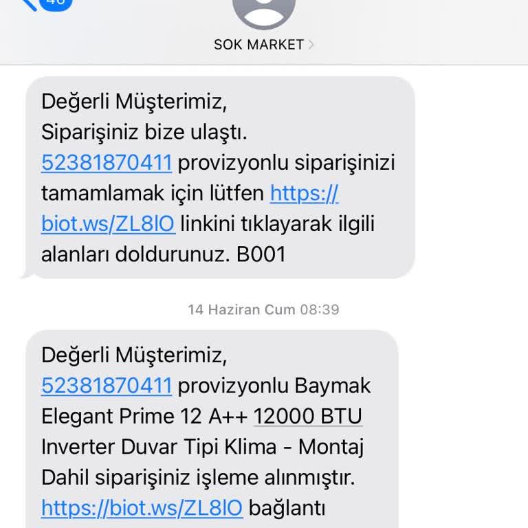Şok Marketler Şok Marketten Klima Aldım Ürün Gelmedi