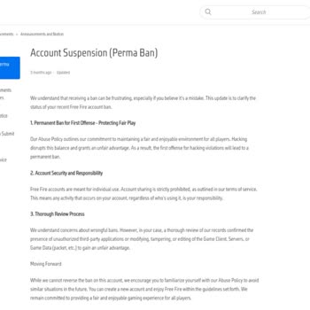 Remove Unjust Ban in Garena Free Fire