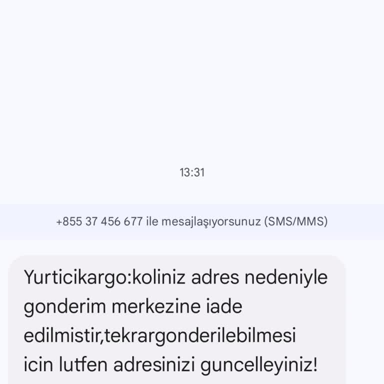 Kargo Mesajı İle Gelen Şüpheli Link