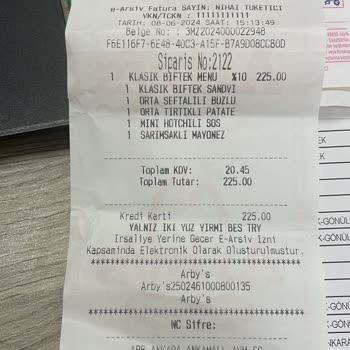 Arbys Fatura İletmiyor
