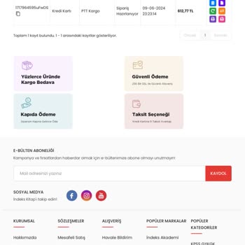 İndeks Kitapevi 15 Gündür Ürünleri Kargolamıyor