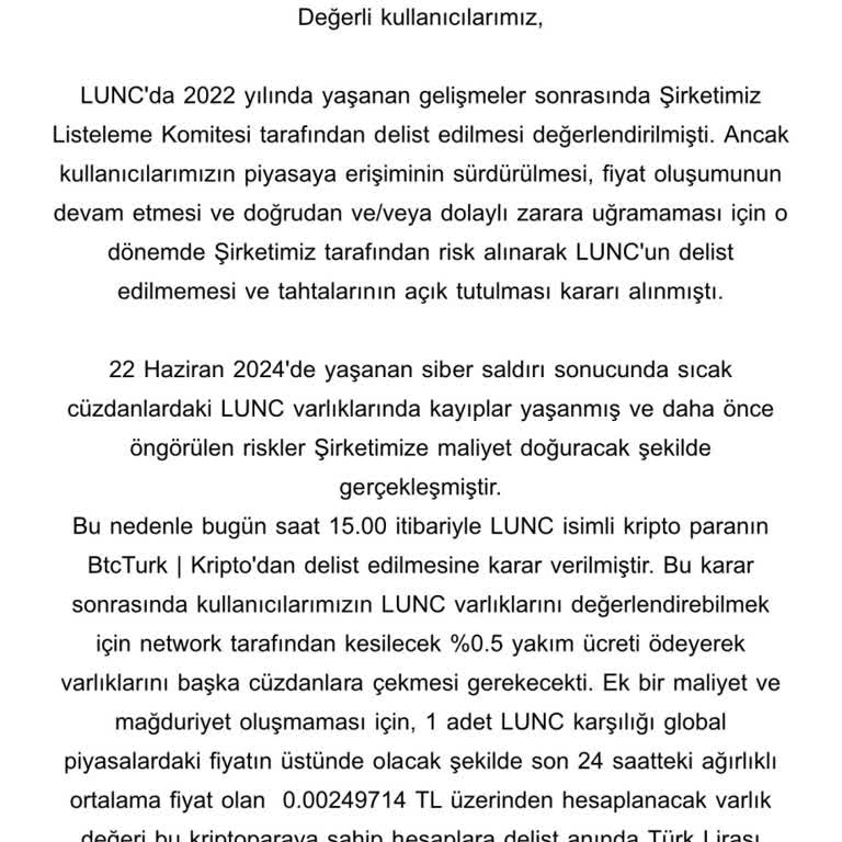 BTCTURK Platformunda Beklenmedik Para İadesi Sorunu
